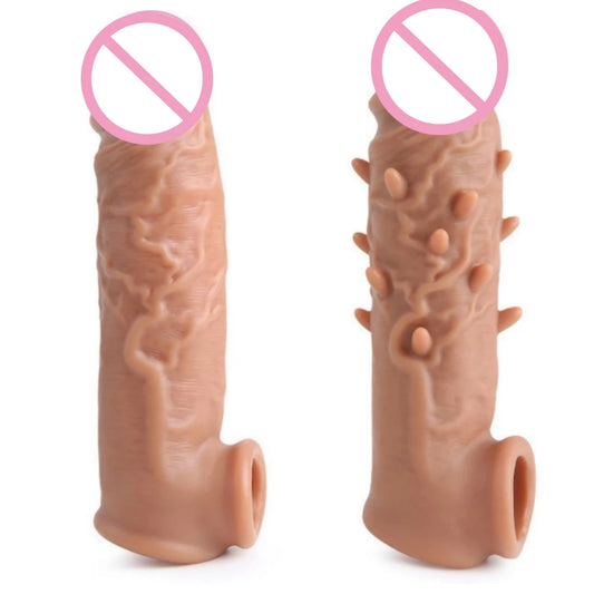 Realistic Condom Reusable Penis Sleeve Enlargement Condoms