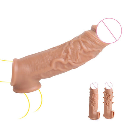 Realistic Condom Reusable Penis Sleeve Enlargement Condoms