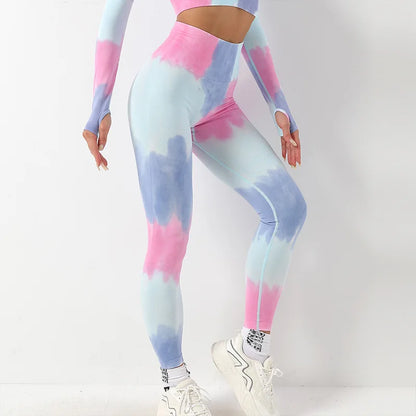 Mrs win Tie Dye Yoga Pants High Waist Leggings