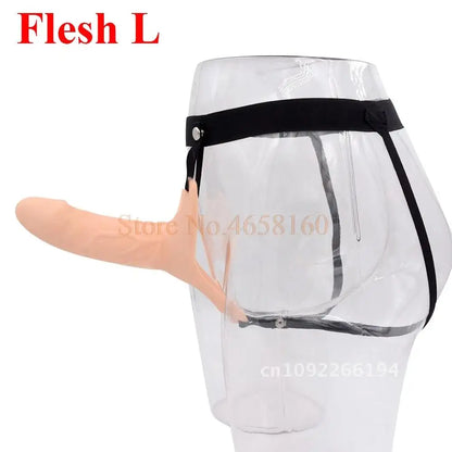 Full Silicone Strappy Hollow Penis Extender Strapon Dildo