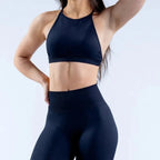 Women Summer Solid Color Cross Back Sports Bra Sexy Backless The Max Mall