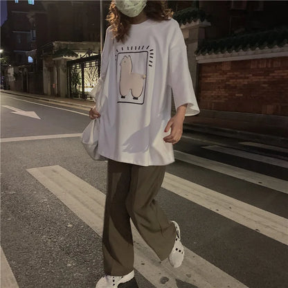 Baggy All-match T-shirts Women Casual Summer Korean Fashion