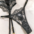 Krasapt Floral Embroidery Bustier Set