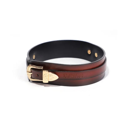 Adult Games Genuine Leather Series Slave Bed Neck Restraint Belt Strap