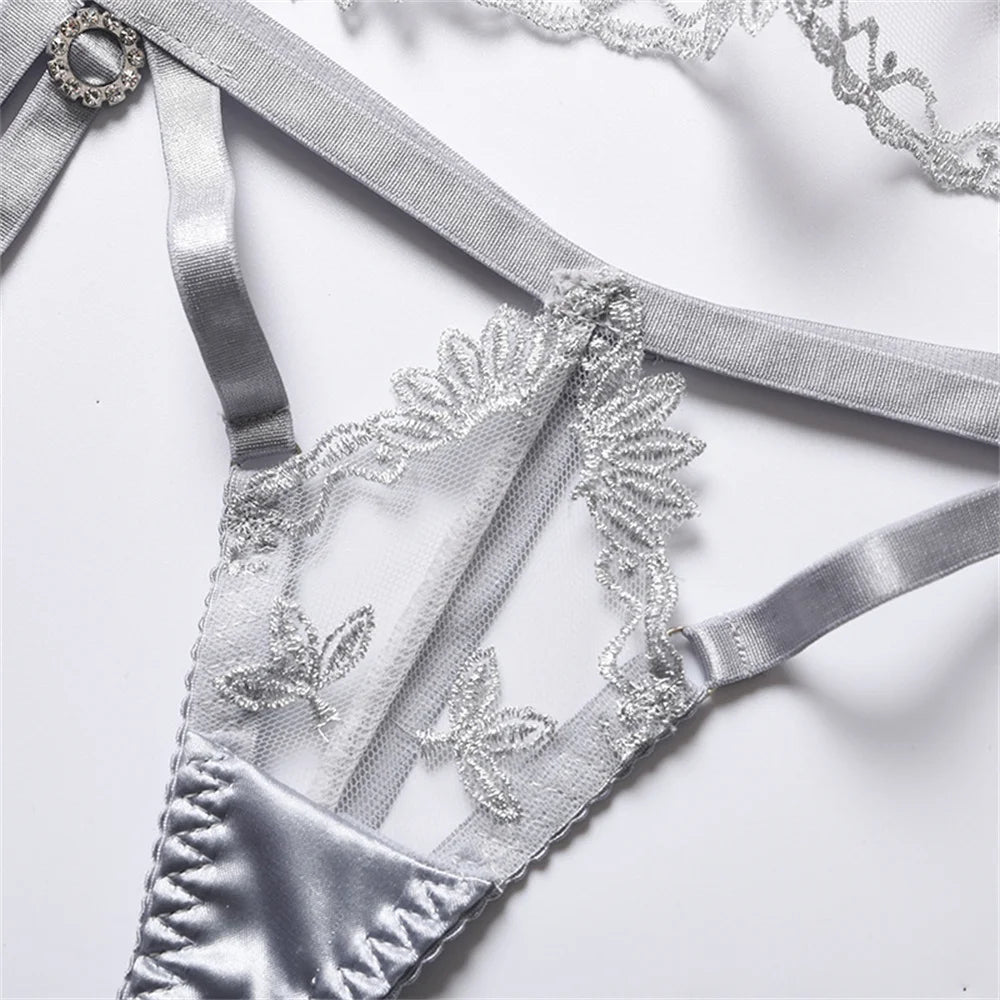 Miflame-Lingerie Women's see-through bra set