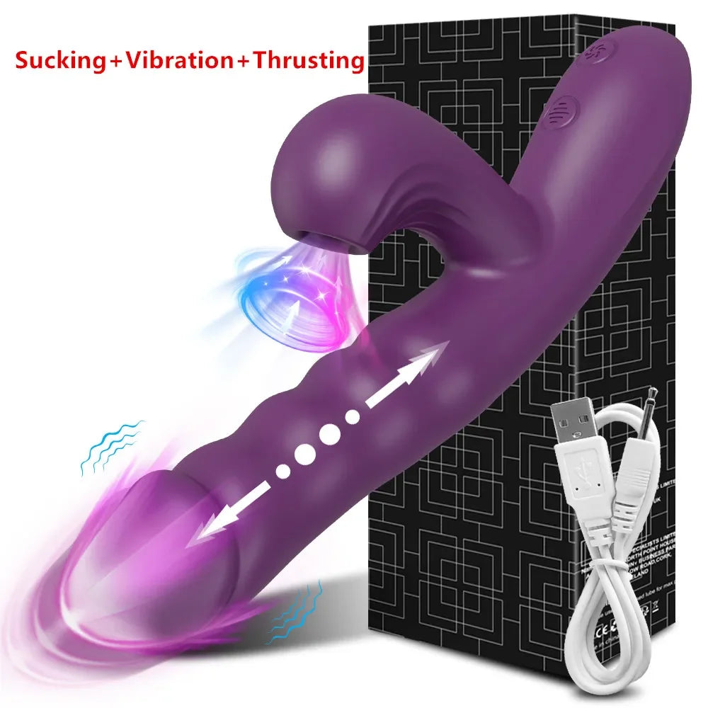 Powerful Thrusting Sucking Vibrator Female Sucker Clitoris Stimulator