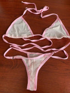 New Mesh G-String Bikini Brazilian Women Swimsuit See Through Bikini Set The Max Mall