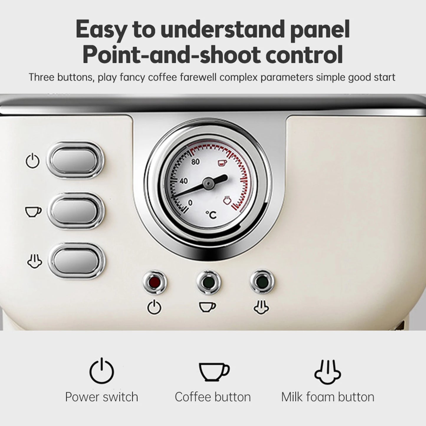 Coffee Maker 1050W 1.5L Large Capacity Semi Automatic