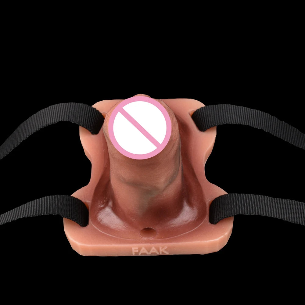 Vibrating Sexy Grinder Real Foreskin Penis Strap-on