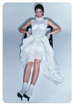 Elegant White Sheer Illusion Dress with Tulle Skirt–Temperament Sleeveless