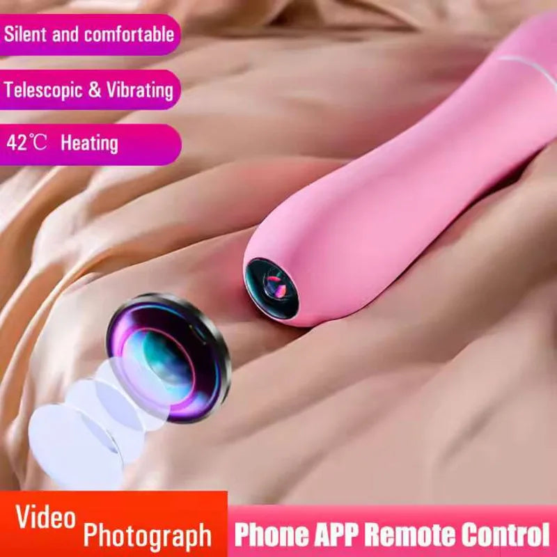 Mini HD Camera Vagina Anus Vibrator Mobile APP Control Telescopic Dildo Heating Body Massager Adult Sex Toys For Women Couple