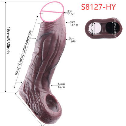 5 Styles Adult Men Penis Sleeve With Anti-drop Silicone Dick Extender