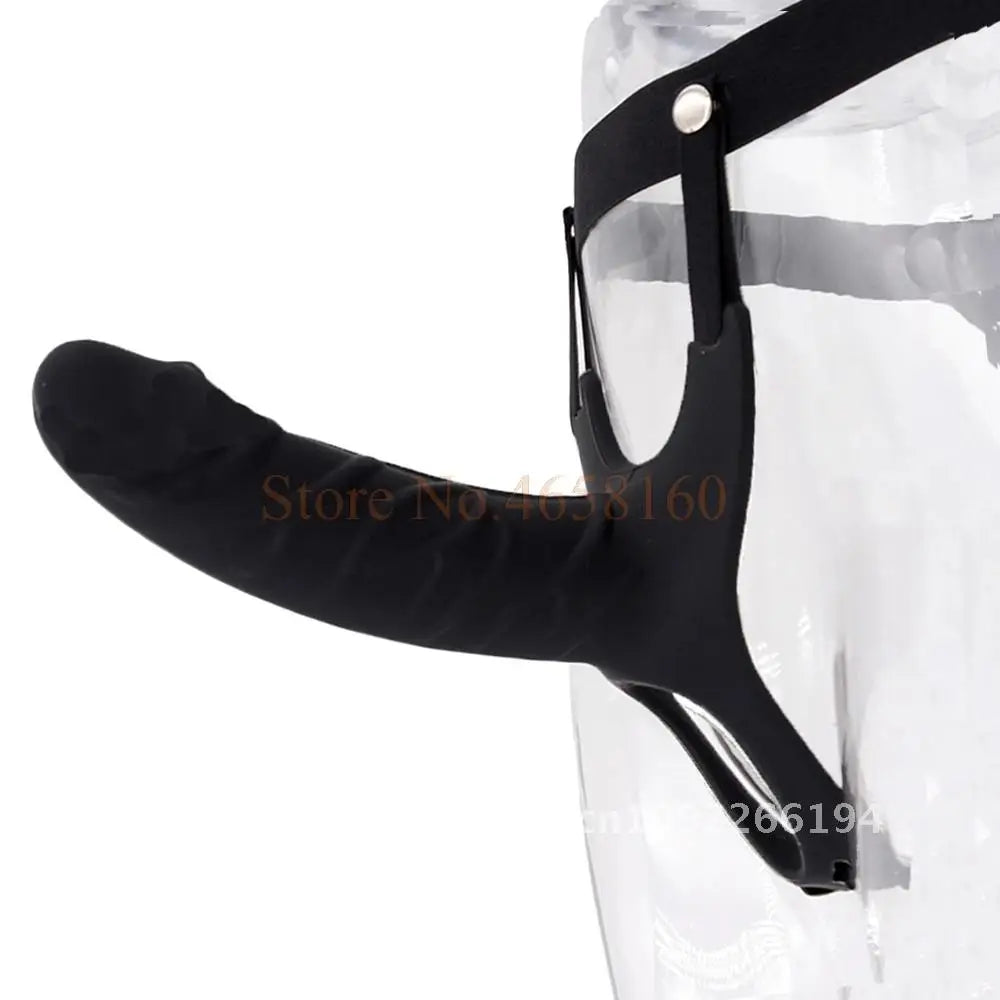Full Silicone Strappy Hollow Penis Extender Strapon Dildo