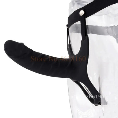Full Silicone Strappy Hollow Penis Extender Strapon Dildo