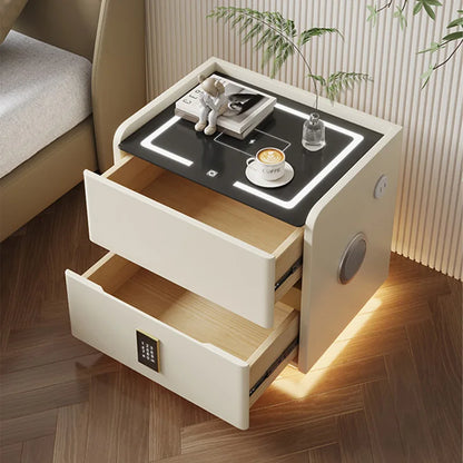 Smart Solid Wood Nightstand with Wireless Charging