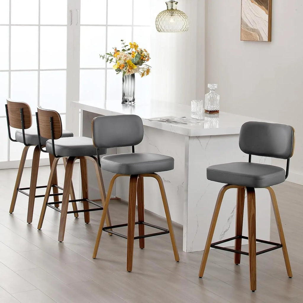 GUANGBAI Swivel Counter Height Bar Stools Set of 4 GUANGBAI