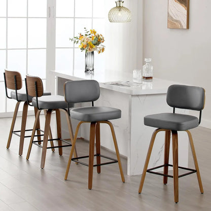 GUANGBAI Swivel Counter Height Bar Stools Set of 4