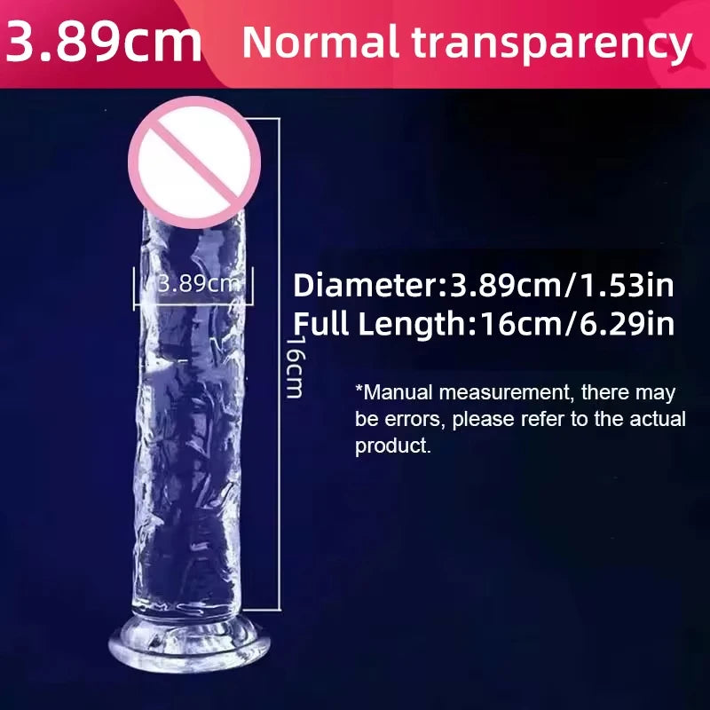 Transparent Soft Jelly Dildo Realistic Fake Dick Penis Suction Cup Dildo Realistic Sex Toys For Lesbian Women Female Masturbator