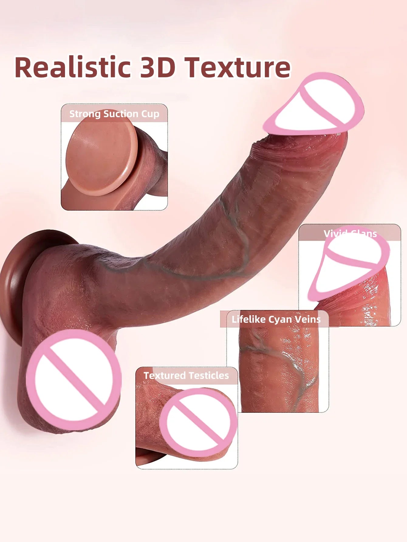 Realistic Silicone Dildo with Suction Cup