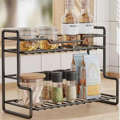 Modern Kitchen Organizer Shelf Waterproof Double-layer Kitchen Storage Stand