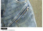 Spring and Autumn New Fashion Blue Patchwork Denim Pants The Max Mall