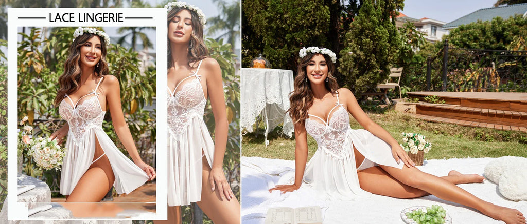 Elegant Lace Babydoll Nightgown