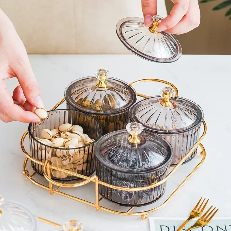 Serving Platter Glasses Bowl With Lid