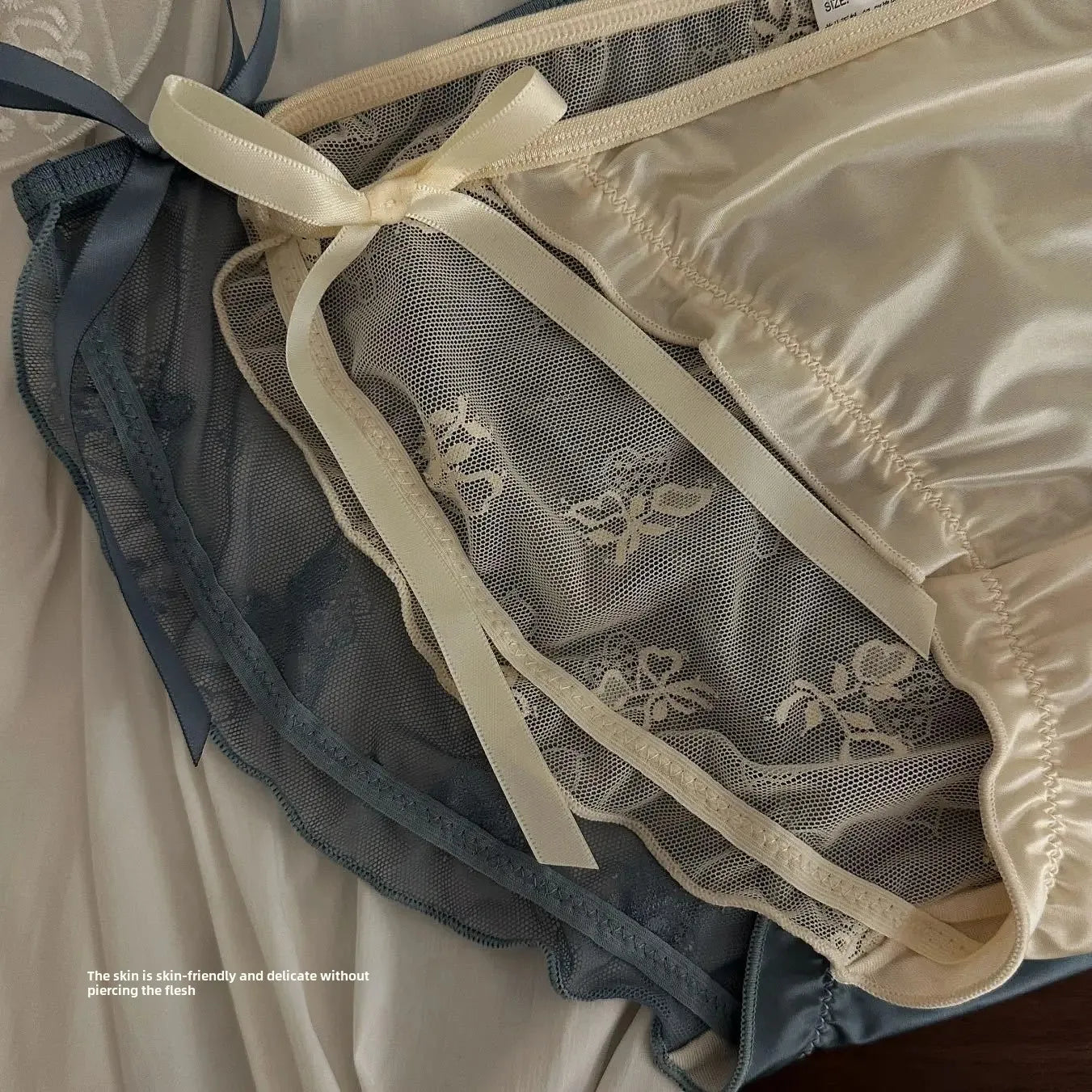 Trendy Japanese Style Women's Mid Waist Lace Underpants Pure Sexy