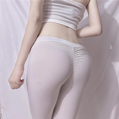 Women's High Waist Sheer Nylon Leggings