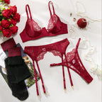 Krasapt Floral Embroidery Bustier Set