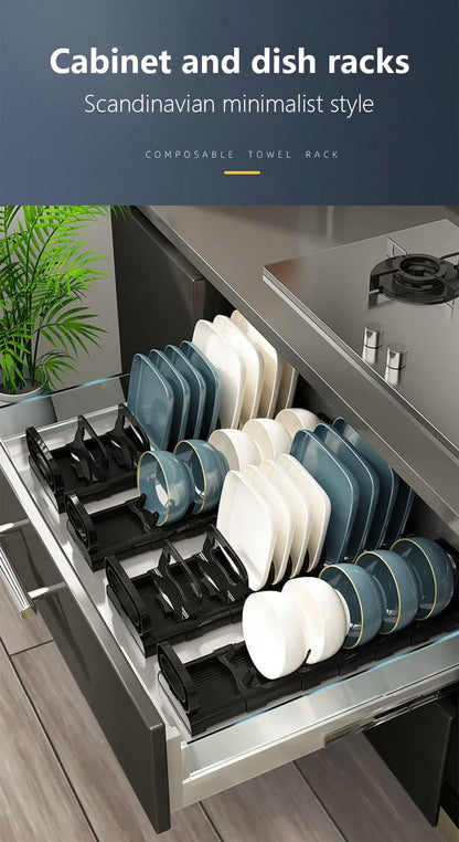 Kitchen Cabinet Dish Storage Rack Drawer