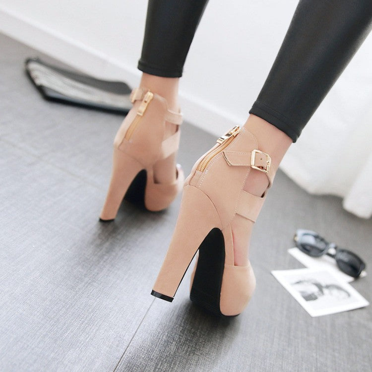 Roman Style Suede Sandals - Fish Mouth