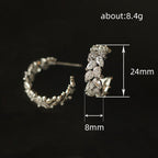 Elegant Copper Zircon Earrings - Wheat Leaf Design The Max Mall