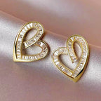 Zircon Heart Shape Pastoral Earrings The Max Mall