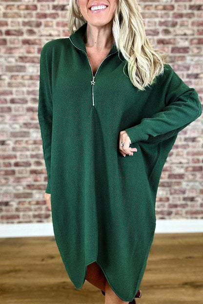 Knitted Loose Dress - Solid Color
