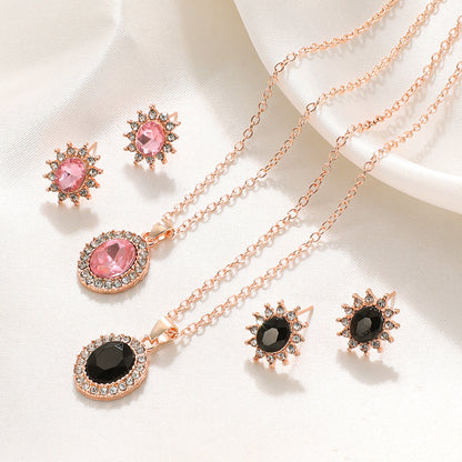 Sunflower Jewelry Set - Rose Gold Plated
