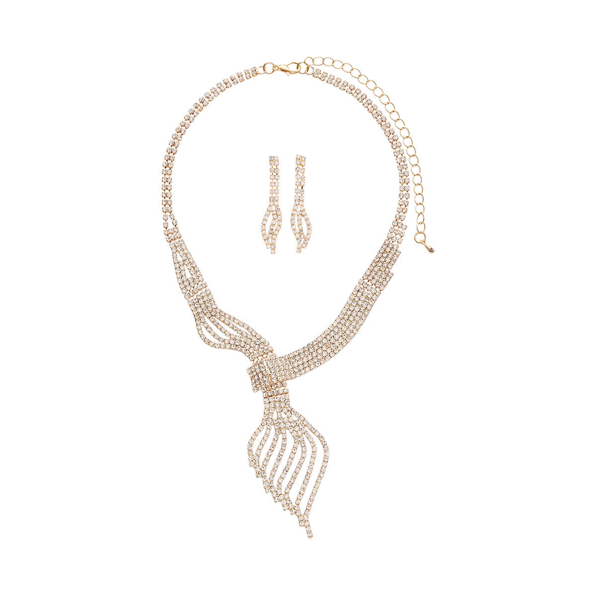 Diamond Treatment Clavicle Chain Jewelry Set