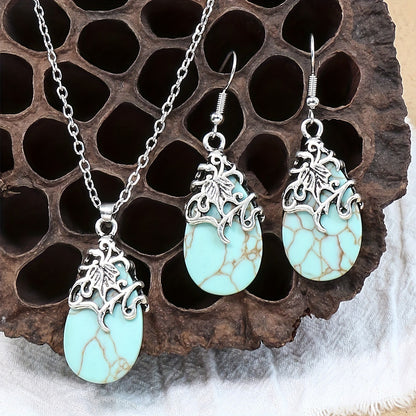 Stone Inlay Niche Style Jewelry Set