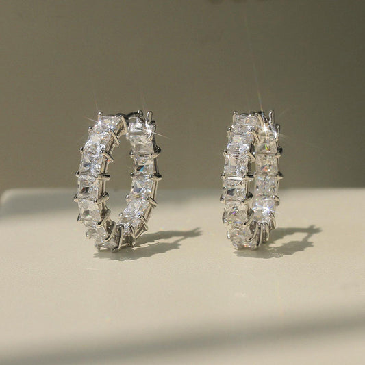 Natural Copper Zircon Circle Earrings
