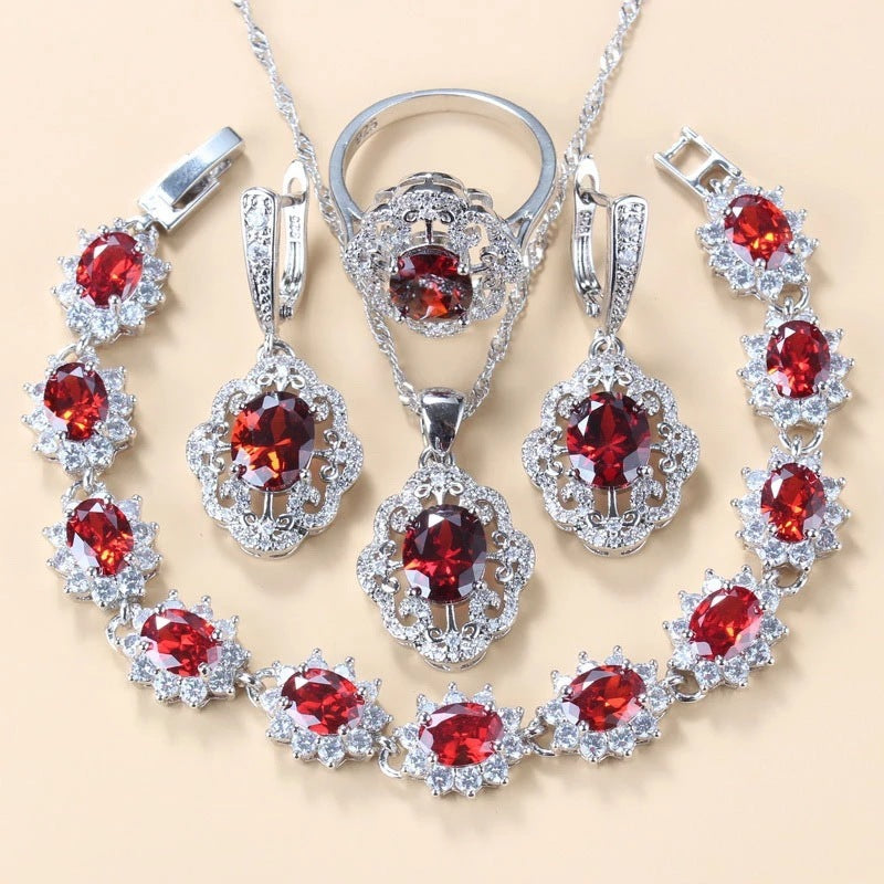 Women's Zircon Jewelry Set - Water Wave Chain