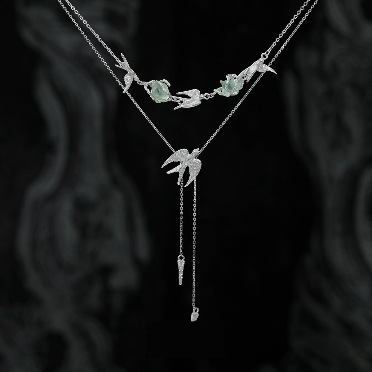 925 Silver Bird Necklace - Cross Chain