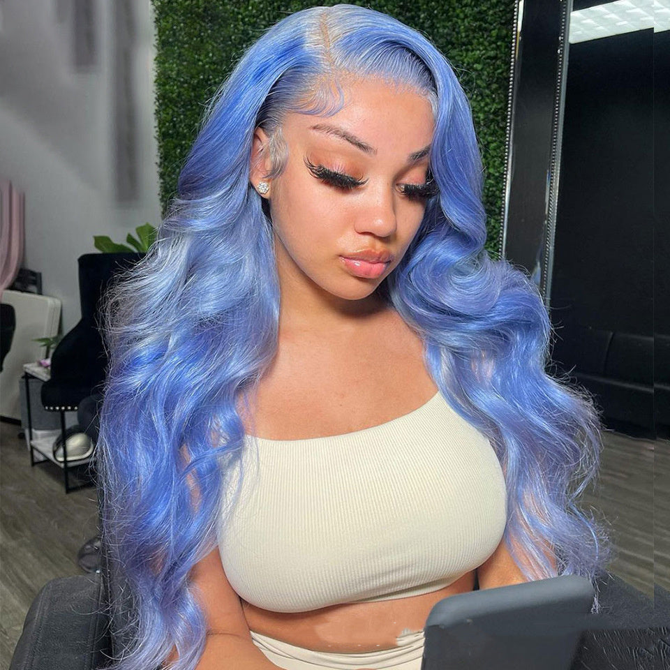 Real Human Hair Medium Long Wig
