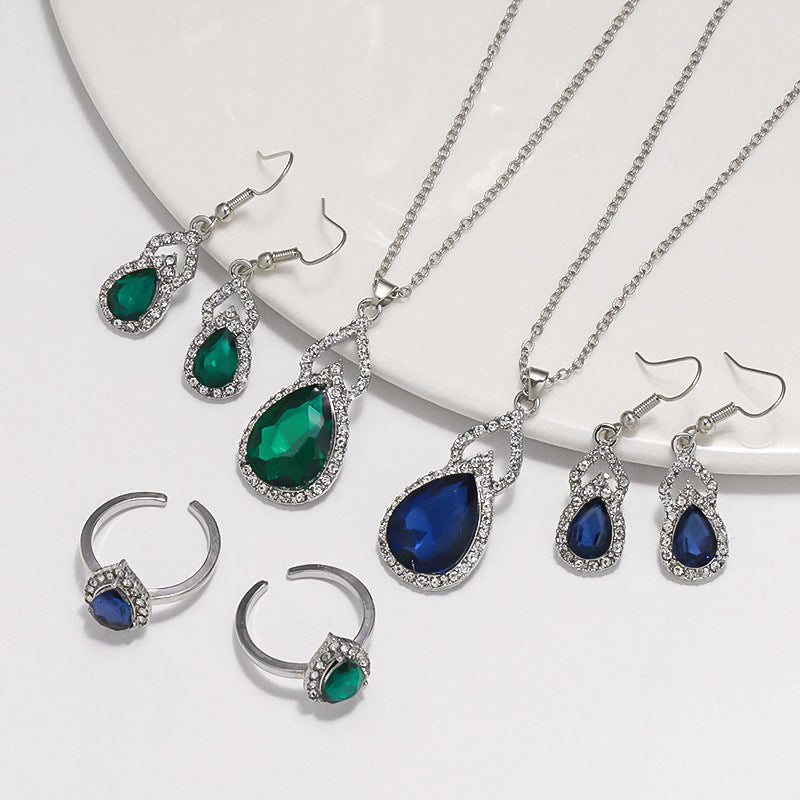 Square Pattern Electroplated Jewelry Set