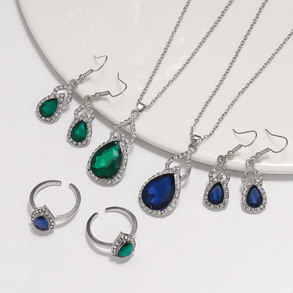 Square Pattern Electroplated Jewelry Set