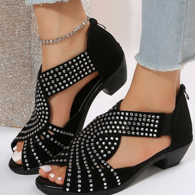 Black Artificial PU Sandals