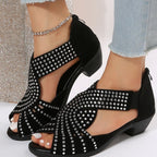 Black Artificial PU Sandals The Max Mall