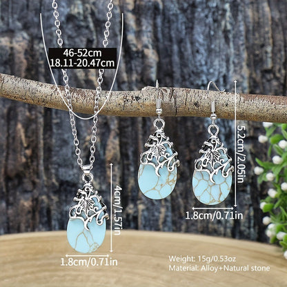 Stone Inlay Niche Style Jewelry Set