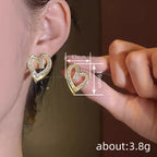 Zircon Heart Shape Pastoral Earrings The Max Mall