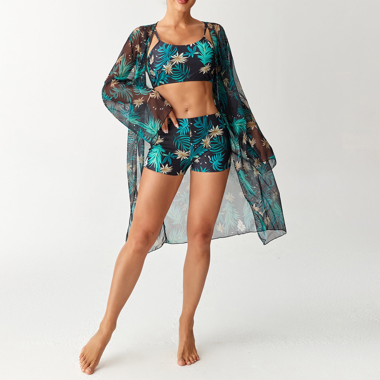 Spandex Three-Piece Swimsuit