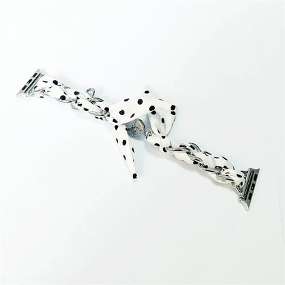 Silk Scarf Metal Watch Strap